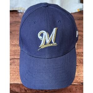 New Era Milwalkee Brewers Baseball Hat Blue One Size Strapback